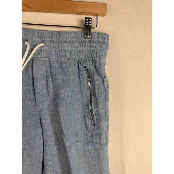Athleta 100% Linen Cabo Jogger Pants size 2 Light Blue - Picture 4 of 9